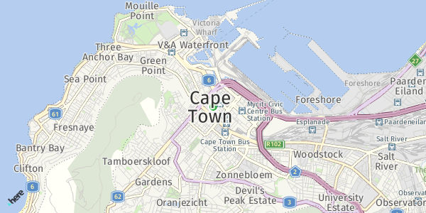 HERE Map of Cape Town, South Africa